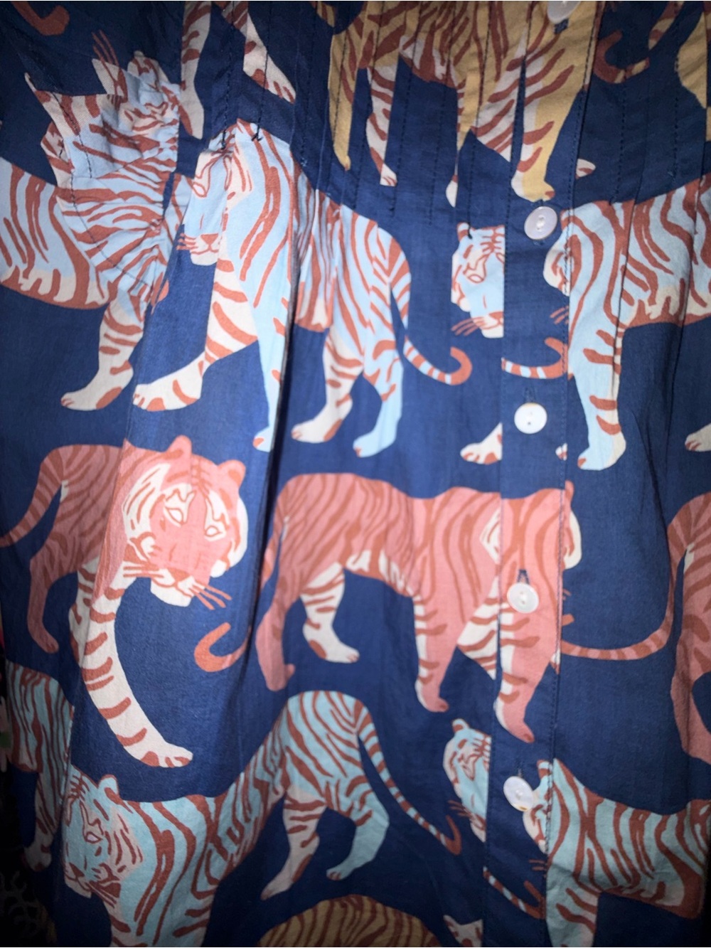 Oliphant Tiger Print Ruffle Sleeve Top Medium - Picture 4 of 4